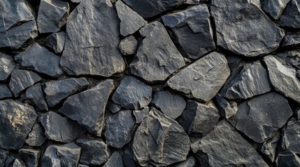 Poster - Dark gray black stone texture background with natural mineral surfaces suitable for wallpaper and design projects.