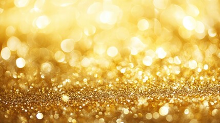 Poster - Golden bokeh texture background with shimmering particles creating an elegant and festive ambiance for various creative projects