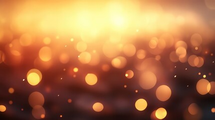 Poster - Golden bokeh sand background with soft focus light effects creating a serene beach atmosphere for artistic and relaxation themes