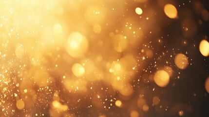 Poster - Golden bokeh lights sparkling abstract background with soft focus and shimmering glow effect for artistic designs and festive themes