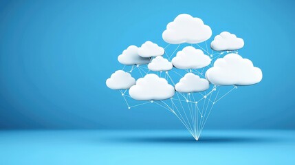 Poster - A conceptual cloud connecting AI nodes processing vast amounts of files.