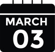 © MDneamul - March 3 on calendar icon vector. Calendar vector icon. Deadline. Date.