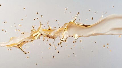 Poster - Dynamic splash of golden liquid studio setting high-resolution image minimalist background evocative concept for art and design