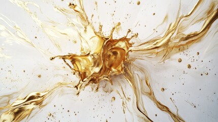 Poster - Dynamic gold splash event abstract art creation studio colorful environment close-up viewpoint visual impact concept