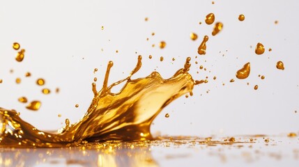 Poster - Dynamic gold liquid splash studio setting abstract photography high-contrast environment close-up perspective fluid art concept