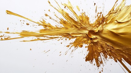Poster - Dynamic gold paint splash action creative studio photography abstract art close-up creative expression for visual impact