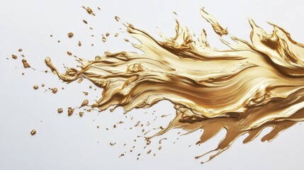 Poster - Dynamic flow of golden liquid abstract art modern aesthetic studio setting close-up view creativity and movement