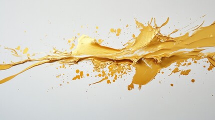 Poster - Dynamic gold paint splash action art studio abstract content creative environment close-up view visual expression