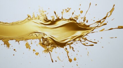 Poster - Dynamic golden liquid splash abstract art creation studio environment close-up perspective fluid motion concept