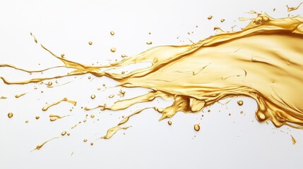Poster - Dynamic golden splashes abstract art digital design minimalist setting close-up angle liquid beauty concept for modern art enthusiasts