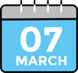© MDneamul - March 7 on calendar icon vector. Calendar vector icon. Deadline. Date.