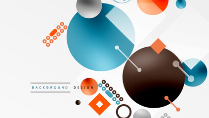 Aufkleber - Circles and elements geometric abstract background