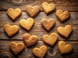 © Oliver - Bird's Eye View of Heart-Shaped Cookies: A Delicious Bite, Sweet Treats, Valentine's Day Baking,  Pastry Photography, Food Styling, Cookie Recipe