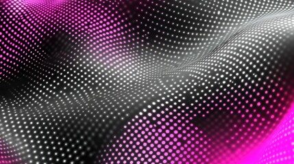 Aufkleber - Abstract wave pattern with dots in black, white, and pink colors.