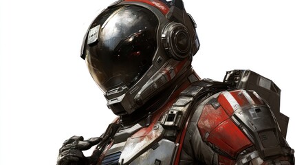 Poster - A futuristic astronaut in a detailed space suit, ready for exploration.