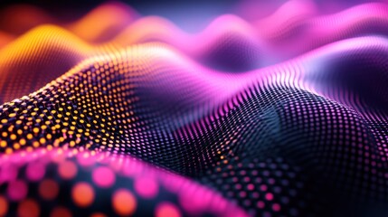Poster - Abstract digital waves with vibrant colors and patterns.
