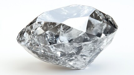Poster - A clear, faceted diamond showcasing brilliance and light reflection.