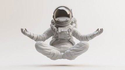 Aufkleber - A levitating astronaut in a meditative pose, symbolizing tranquility and exploration.