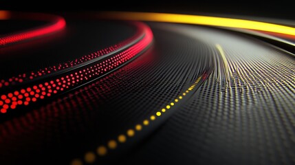 Poster - Abstract image of glowing lines in red and yellow, creating a dynamic visual effect.
