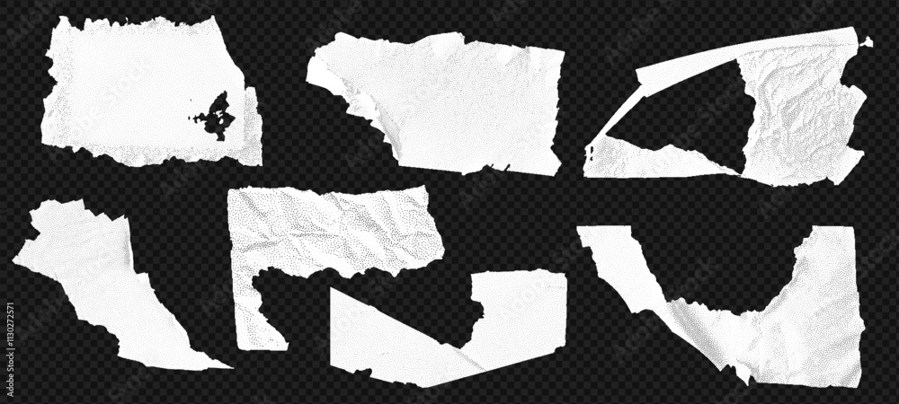 Torn grain paper rip vector background with scrap edges and noise ...