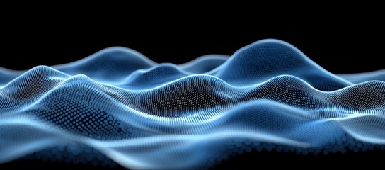 Poster - A raised mesh illustrating internet connections in cloud computing, depicted in a 3D image with dot links.