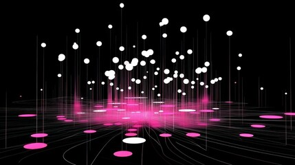 Fototapete - Abstract visualization of data points in a dynamic, colorful display.