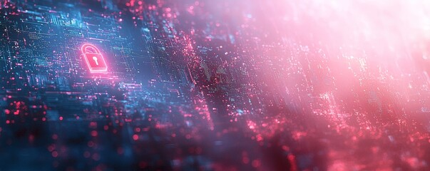 Poster - A global cybersecurity network. A businesswoman safeguarding personal data on her smartphone and virtual interface. Concept of data protection and privacy, GDPR. Padlock icon and internet technology
