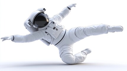 Poster - An astronaut in a white suit appears to be floating or falling in a zero-gravity environment.