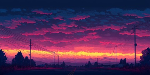 Wall Mural - the stunning beauty of a gradient sky at dusk creates a captivating scene, showcasing the mesmerizin