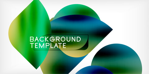 Aufkleber - Color geometric shapes background shadow circles