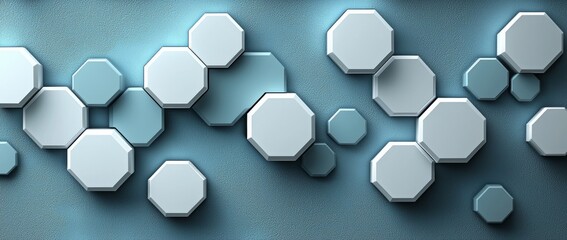 Poster - A modern science and medicine concept background featuring abstract geometric hexagons.