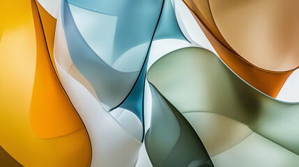 Poster - Decorative wall art with complex shapes in various colors creating a modern aesthetic for interior spaces