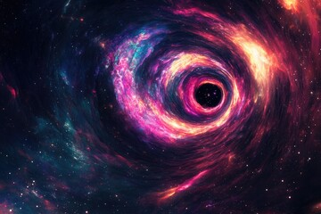 Wall Mural - cosmic nebula swirling around black hole
