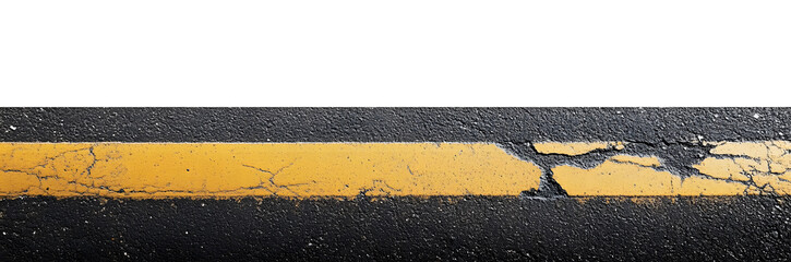 Wall Mural - PNG Real asphalt road isolated yellow empty.