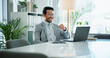 © peopleimages.com - Happy, businessman and laptop with winning for good news, financial profit or online credit report. Asian man, accountant or finance with smile on computer for salary increase or return on investment