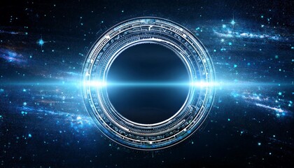 Poster - Cosmic portal with glowing energy effects.
