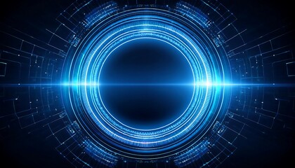 Aufkleber - Abstract digital design with glowing blue elements.
