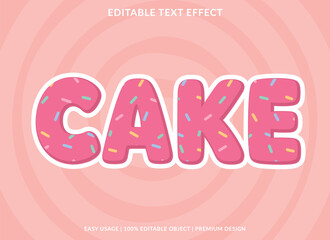 Poster - pink cake editable text effect template use for logotype title and headline sticker