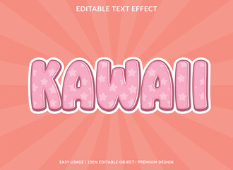 Poster - kawaii editable text effect template use for logotype title and headline sticker