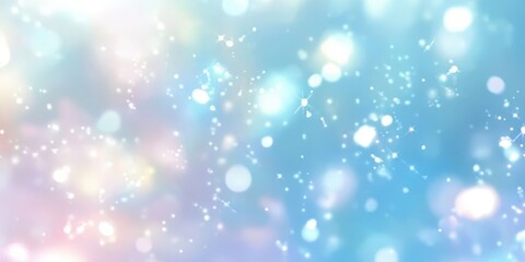 Poster - Delicate Light Blue Background with White Bokeh Highlights for Elegant and Serene Designs and Creative Projects