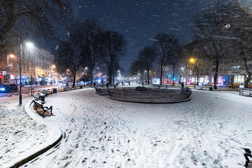 Wall Mural - Lviv street in winter