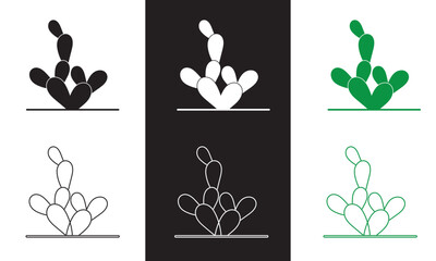Poster - Cactus colour simple icon in outline and solid style.  Vector illustration. isolated on white and black background. EPS 10