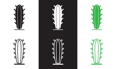 Poster - Cactus colour simple icon in outline and solid style.  Vector illustration. isolated on white and black background. EPS 10