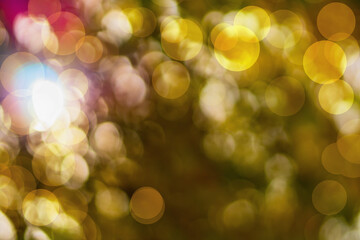 Wall Mural - abstract autumn background with blurred round highlights, bokeh effect yellow, orange, dark pink. ch