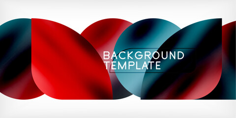 Poster - Color geometric shapes background shadow circles