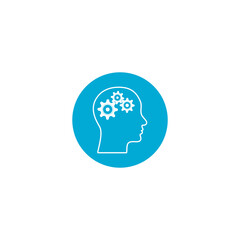Poster - gears in head icon isolated on transparent background