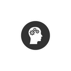 Poster - gears in head icon isolated on transparent background