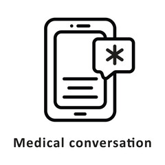 Fototapete - Medical Conversation Vector Outline Icon. Eps 10 File
