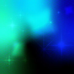 Poster - Bright Blue Blended Gradinet with Glitter Particles in RGB Overlay Effects