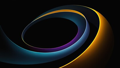 Wall Mural - Neon glowing swirl High speed light trail effect Futuristic dynamic motion technology 6611